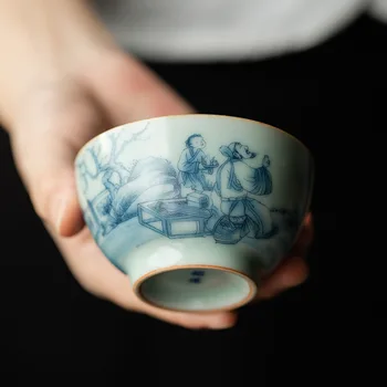 Керамическая открывающаяся китайская детская чашка Poet, красивые чашки Jingdezheng, набор чайных чашек с бабочкой, Чайные кружки для чайной церемонии