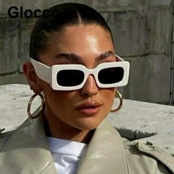Женские роскошные брендовые негабаритные квадратные солнцезащитные очки, Черные девушки в толстой оправе, ретро-прямоугольные солнцезащитные очки, Розовые, белые, крутые, сексуальные очки